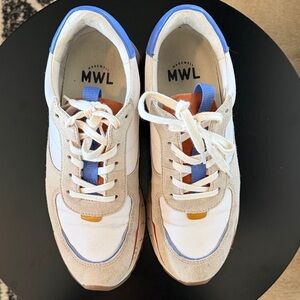 Madewell White Beige Blue Accent Sneakers